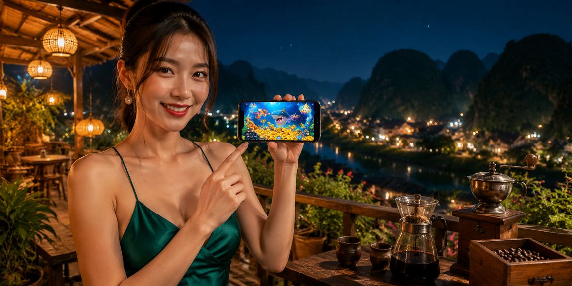 Người dùng tại Ninh Bình sử dụng điện thoại để truy cập casino trực tuyến bên ly cà phê