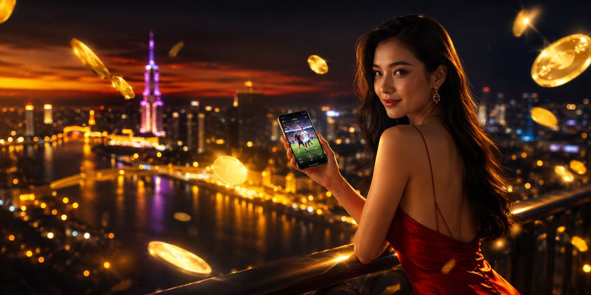 Người dùng tại Phú Quốc đặt cược thể thao trên điện thoại gần bãi biển